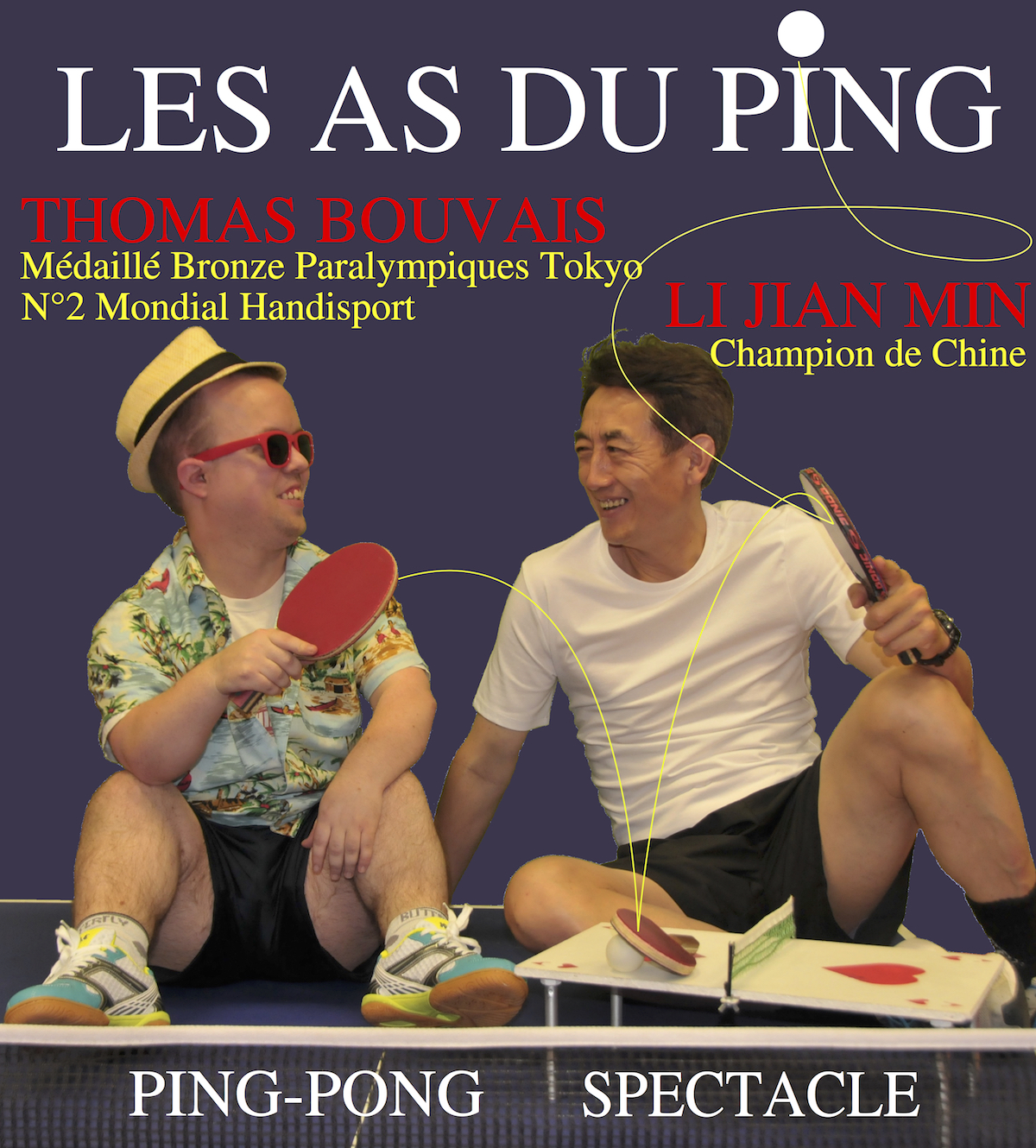 Un voyage à travers le monde en musique et costumes, ou l’on s'amuse à découvrir différentes manières de jouer au ping-pong dans chaque pays visité par notre touriste.